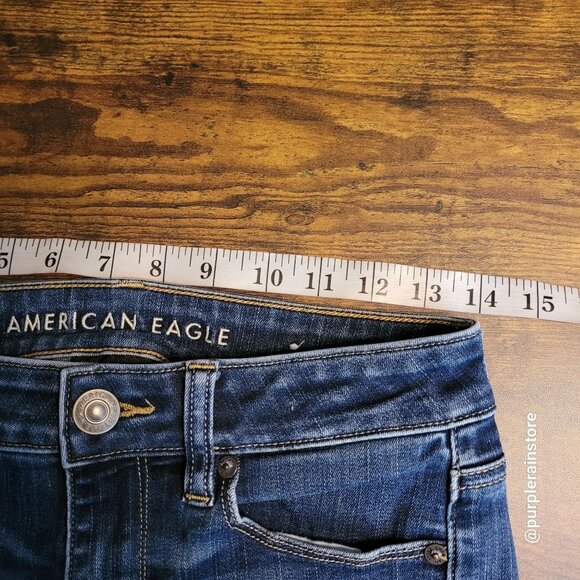 American Eagle Jeans 4 S Skinny Mid Rise Next Level Stretch Medium Dark Wash - Picture 7 of 13